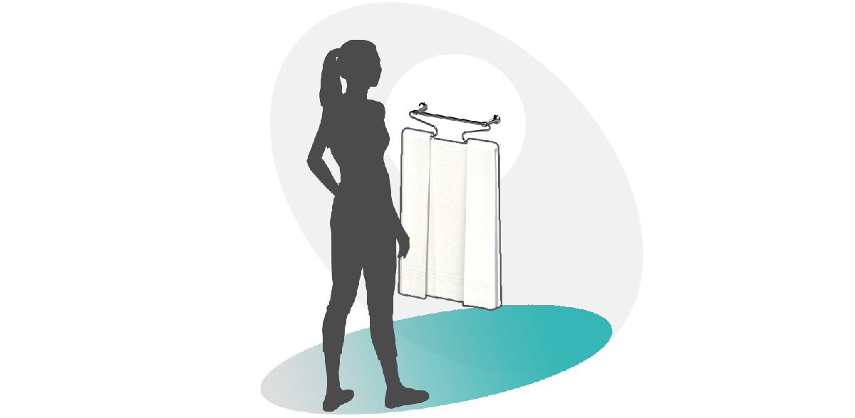 Using Airfold Step 3: Adjusting your towel neatly or draping loosely